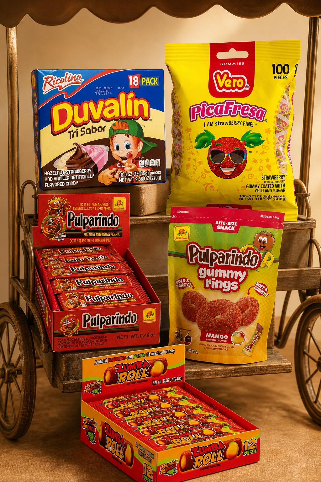 Pinterest image for Build a Balanced Mexican Candy Cart in Four Flavor Lanes