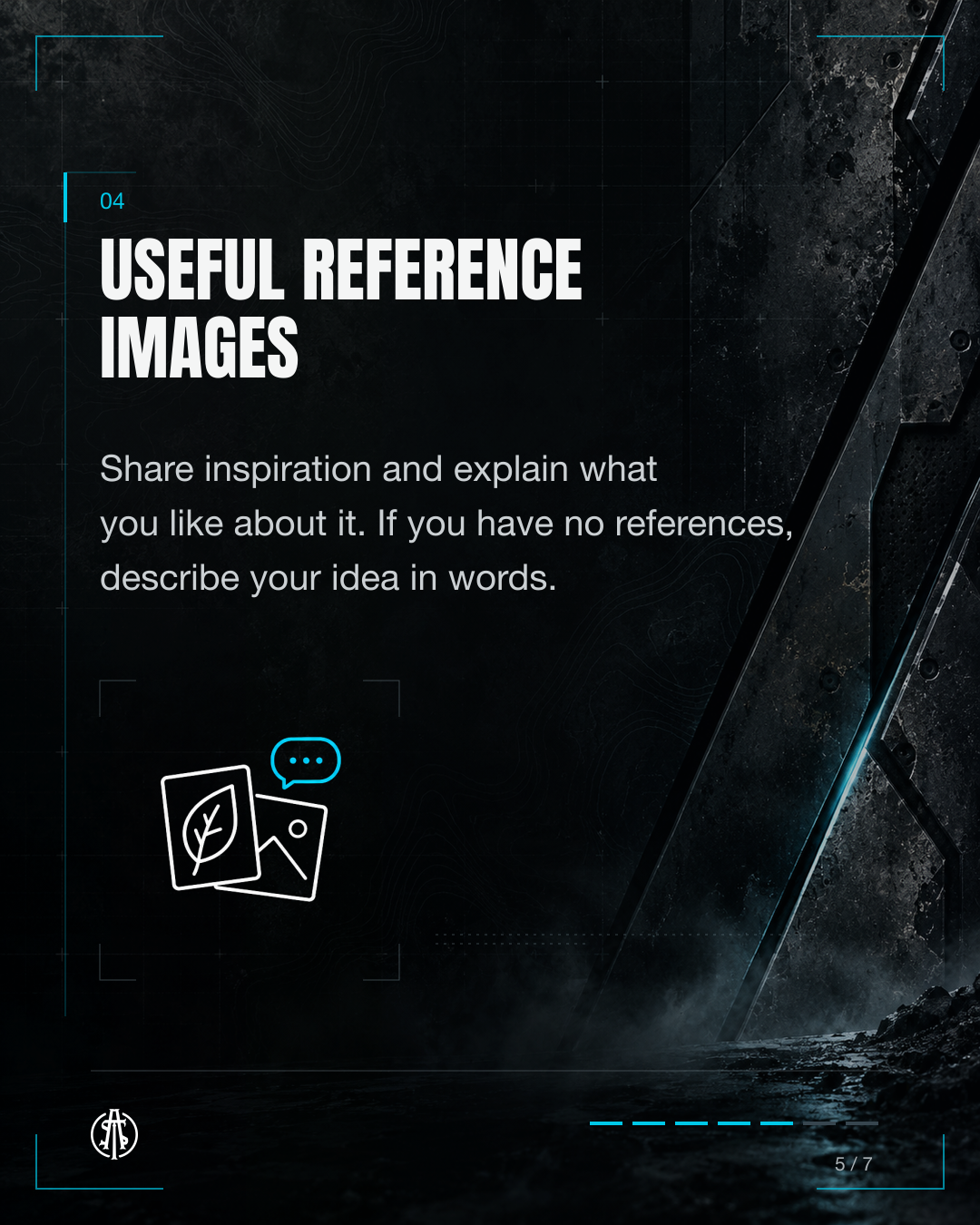 Share useful reference images and explain what you like, or describe your tattoo idea in words.