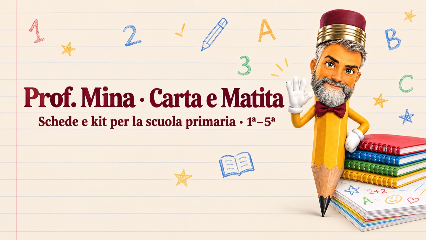 Prof. Mina · Carta e Matita — schede per la scuola primaria