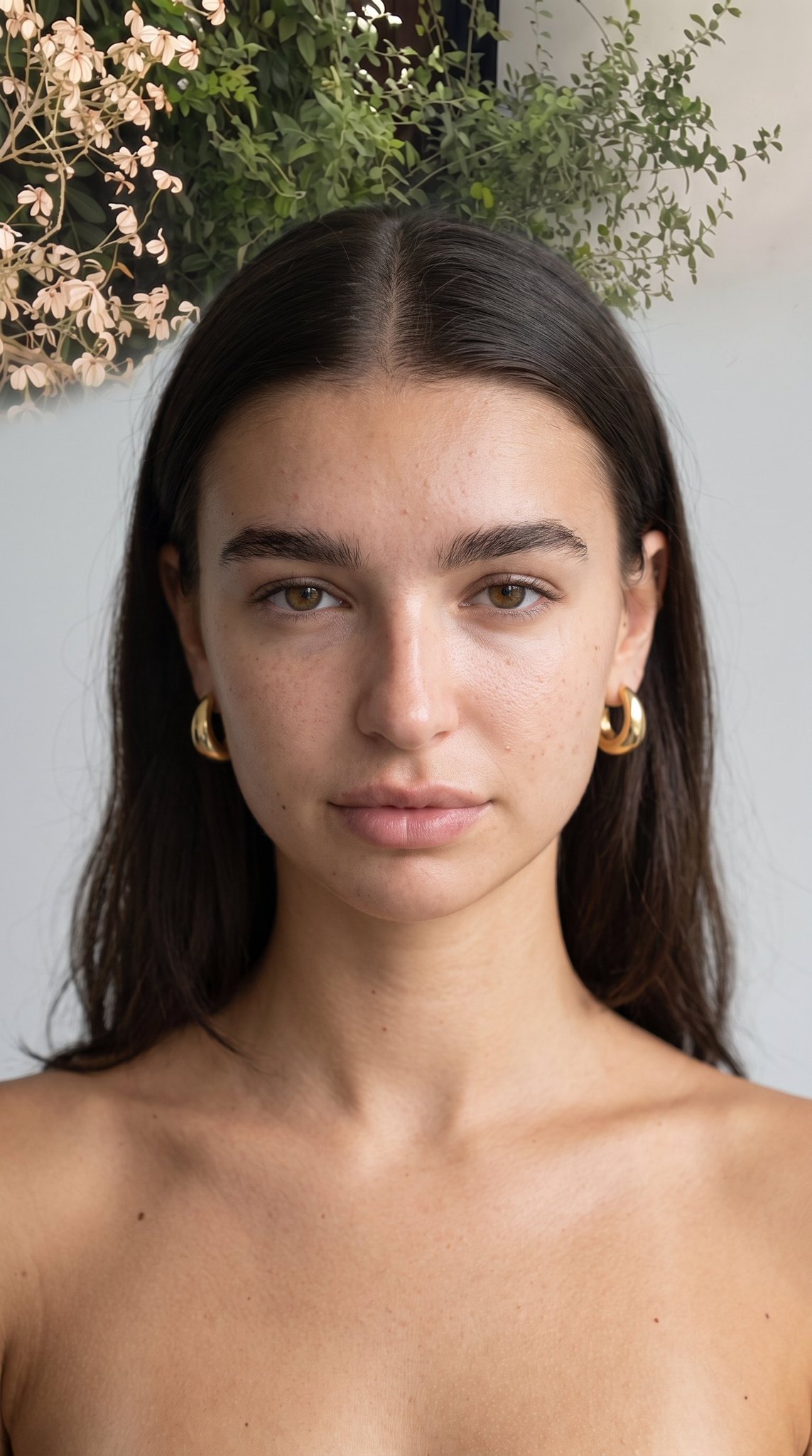 AI avatar reference image, close-up view of a young Mediterranean woman generated with Grok Images